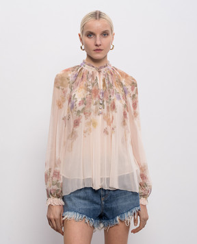 Twinset Бежева блуза в квітковий принт 261TT2562