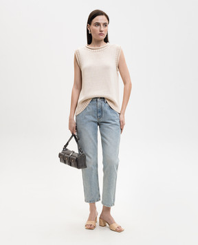 Loulou de Saison Бежевий жилет Effy з льону та шовку EFFY