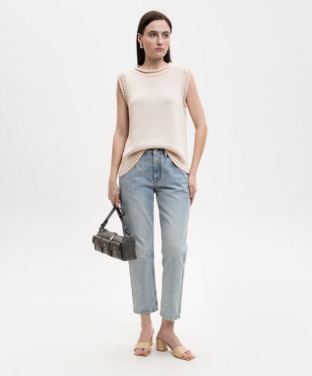 Loulou de Saison Бежевий жилет Effy з льону та шовку EFFY зображення 2