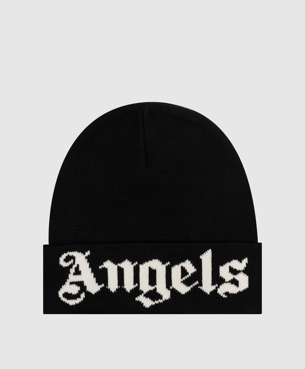 Palm Angels Черная шапка с узором логотипа PAMLC003KN003w изображение 3