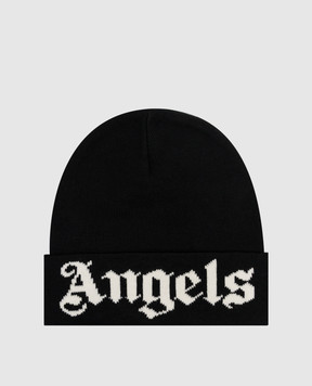 Palm Angels Чорна шапка з візерунком логотипа PAMLC003KN003w