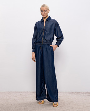 Twinset Синие брюки с логотипом 261LL2QGG