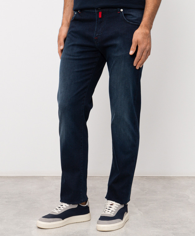 Kiton Синие джинсы с логотип патч UPNJSK0621H изображение 3