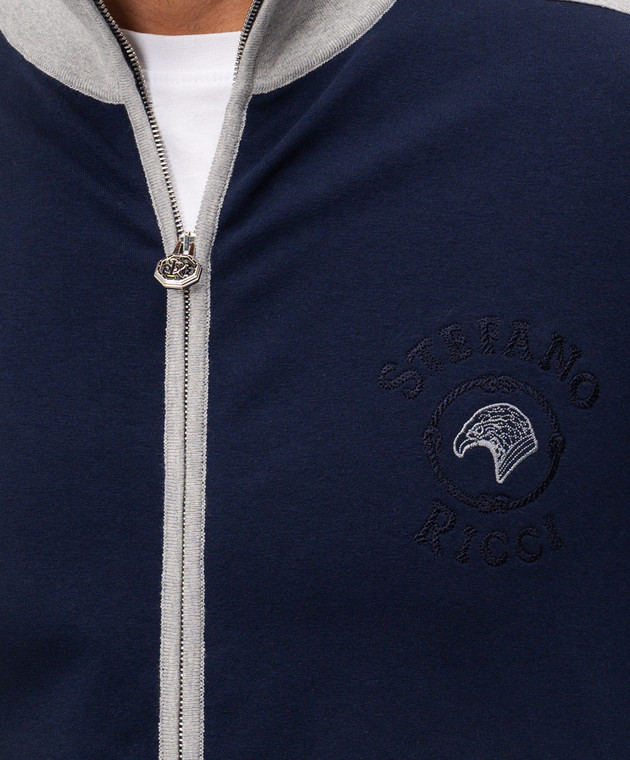 Stefano Ricci Синий спортивный костюм с вышивкой K919077R31T26211P3D изображение 5