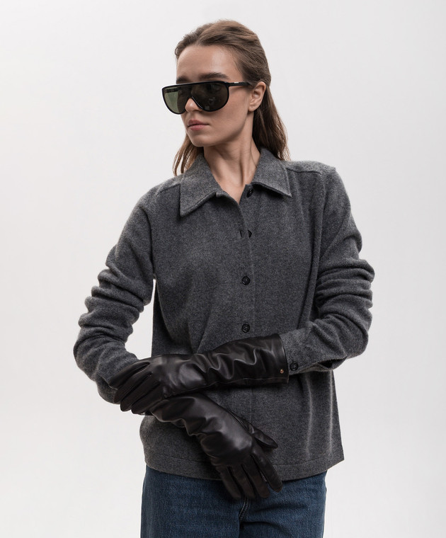 Gianni Chiarini Черные кожаные перчатки GNA1525NA изображение 2