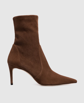 Stuart Weitzman Коричневые замшевые ботильоны STUART POWER SJ973