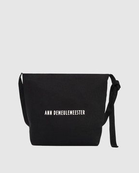 Ann Demeulemeester Черная сумка с контрастным принтом логотипа B0012729FA620