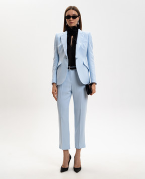 Alexander McQueen Чорний топ із шовку з рюшами 846784QBADS