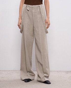 Dondup Сірі штани з льоном DP842CF0197DBM5