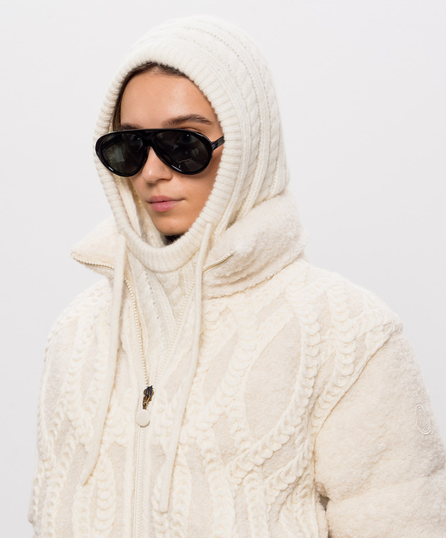 Moncler Капор з вовною кольору айворі L20933G00027N0403 зображення 2