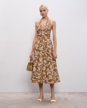 Max Mara Коричневое платье BELLA с открытой спиной MXMBELLA