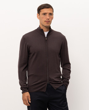 Canali Коричневый кардиган из шерсти MK01149C0022