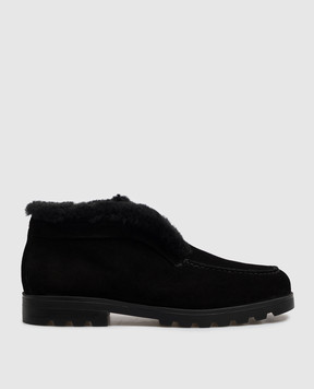 Santoni Черные замшевые дезерты на меху WUDR58457SMRAPFR