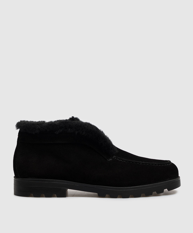 Santoni Черные замшевые дезерты на меху WUDR58457SMRAPFR