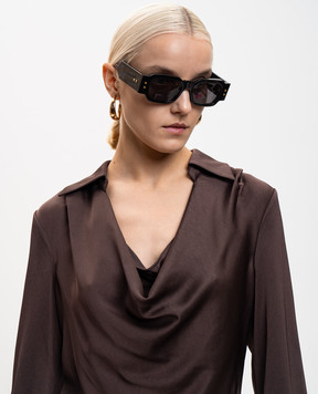 Balmain Чорні сонцезахисні окуляри Olivier - III із золотом BPS191A52