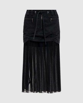 Dolce&Gabbana Чорна спідниця міді з шовком F4DAOTGDDHV