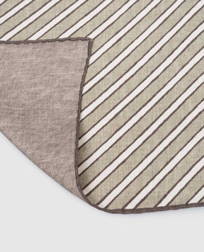 Brunello Cucinelli Зеленый платок-паше из шелка MX8680091