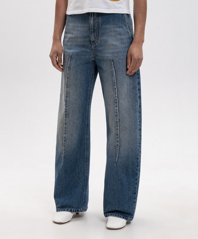 Maison Margiela MM6 Синие джинсы с эффектом потертости S52KA0567M30058 изображение 3