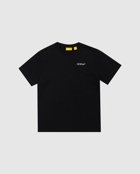 Off-White Диятча чорна футболка з принтом Diag 44BAA002S26J009