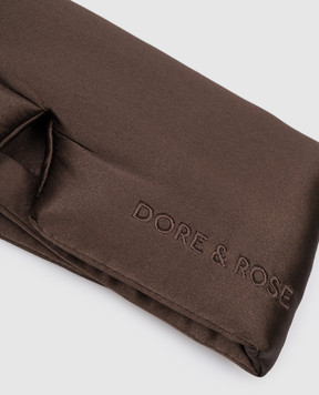 Dore & Rose Коричневая маска для сна из шелка с узором DEEPSLEEPMASK