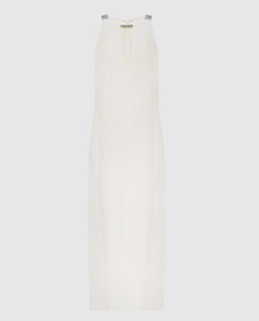 Peserico Бежева сукня міді з льону E0226602600