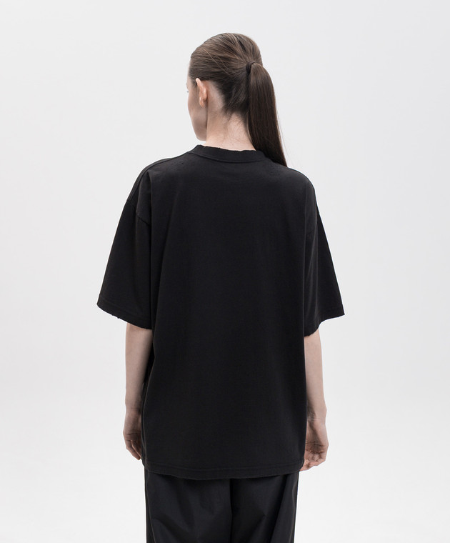 Balenciaga Футболка черная с принтом логотипа A00497TUVO9 изображение 4