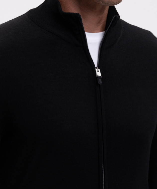 Canali Чорний кардиган з вовни MK01149C0022 зображення 5