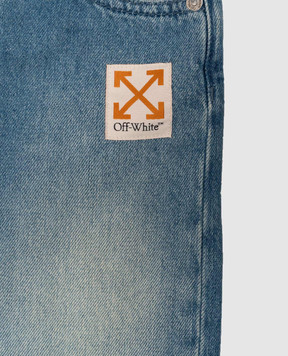 Off-White Дитячі сині джинси з ефектом потертості 44GYB001F26D001