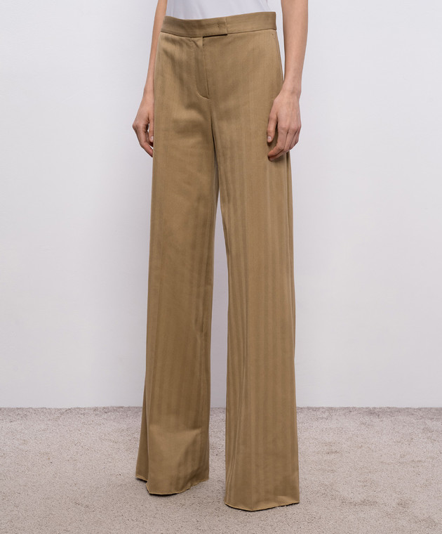 Max Mara Коричневі штани у візерунок MXMOLIATO зображення 3