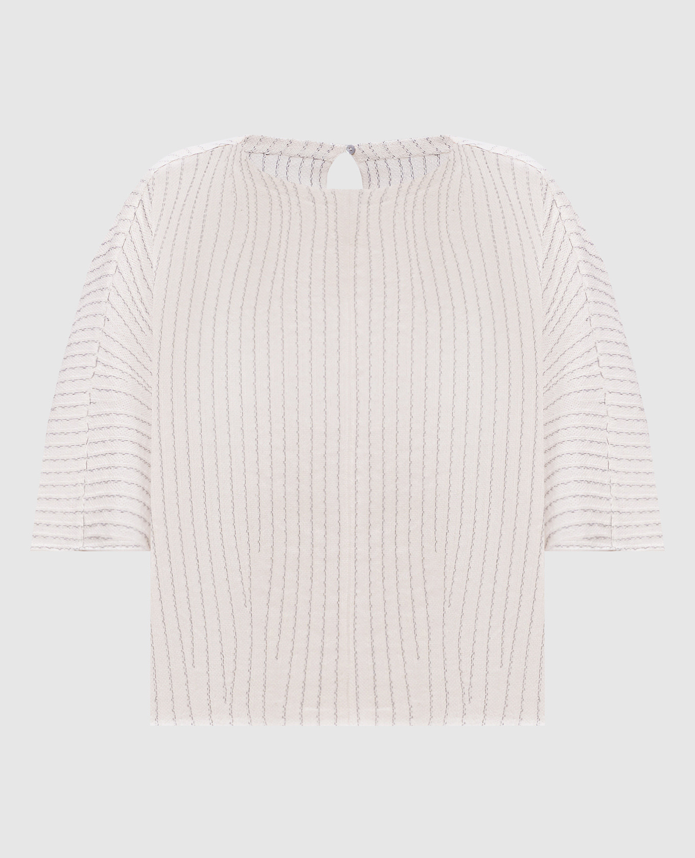 Топ кольору айворі із шовку та льону