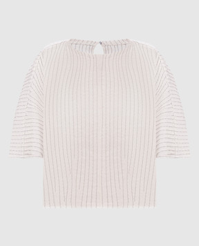 BOBOUTIC Топ цвета айвори из шелка и льна 5021