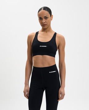 Jil Sander Чорний топ з принтом логотипа J40NC0002J20031