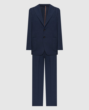 Enrico Mandelli Синий костюм из шерсти A9AL036012