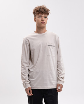 Moncler Бежевый лонгслив с нашивкой логотипа L20918D0001089B8Q