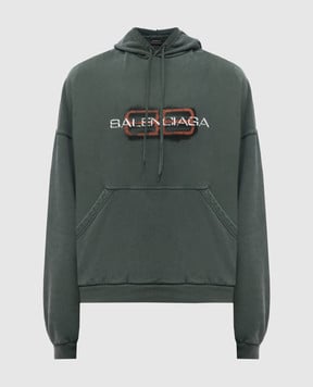 Balenciaga Зеленые худи Bb Icon Stencil 850349TTVD7