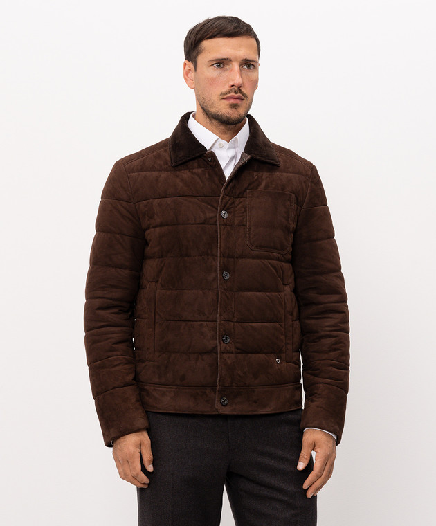 Stefano Ricci Коричневая замшевая куртка MDJ53001105911 изображение 3