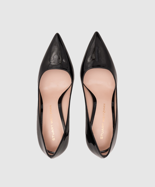 Stuart Weitzman Черные кожаные лакированные туфли POWER SJ950 изображение 4