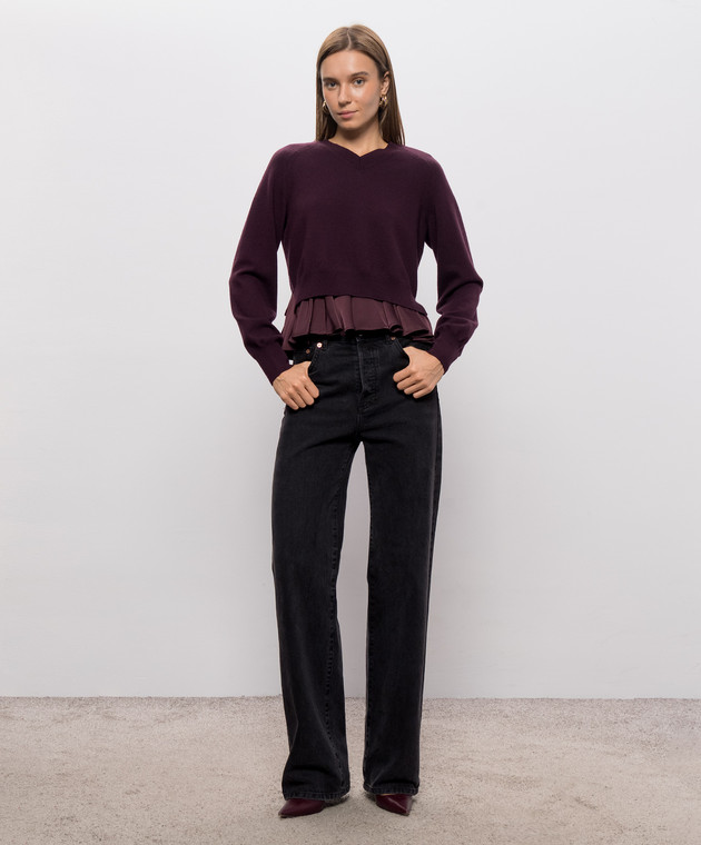 3.1 Phillip Lim Фіолетовий пуловер подвійної конструкції F26170647UMC зображення 2
