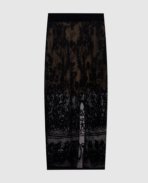 Twinset Черная юбка в узоре 262TF3032