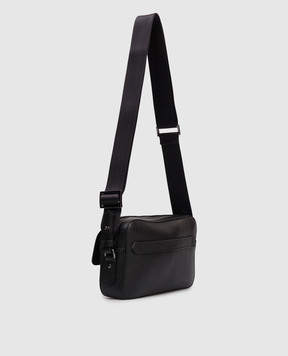 Canali Чорна шкіряна сумка з тисненням логотипа NA00226P326130