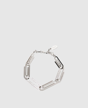 Off-White Сріблястий браслет Paperclip з кристалами OWOA132S26MET001