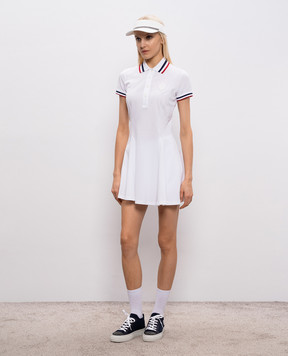 Brunello Cucinelli Біла сукня-поло з нашивкою емблеми ML944A5469