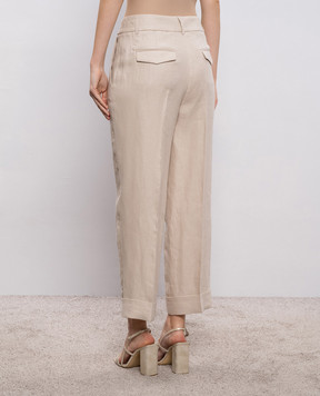 Peserico Бежевые брюки из льна A04210D02606