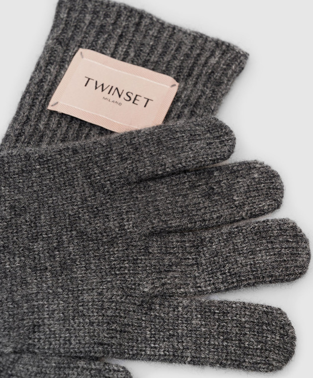 Twinset Сірі рукавички з вовною 262TO5582 зображення 3