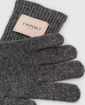 Twinset Сірі рукавички з вовною 262TO5582