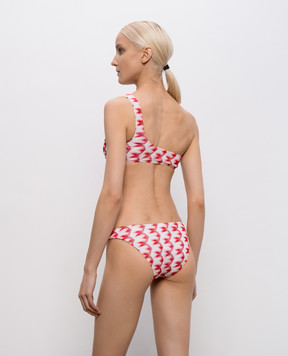 Missoni Розовый купальник на плечо в узор MC23SP02BR014I