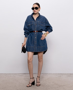 Versace Синее джинсовое платье с поясом 10256571A18640