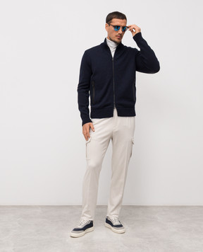 Moncler Синяя пуховая куртка с логотипом K20919B00013M1282