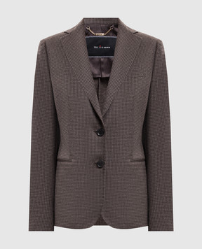 Kiton Коричневий жакет з кашеміру в клітинку D23501K0574I
