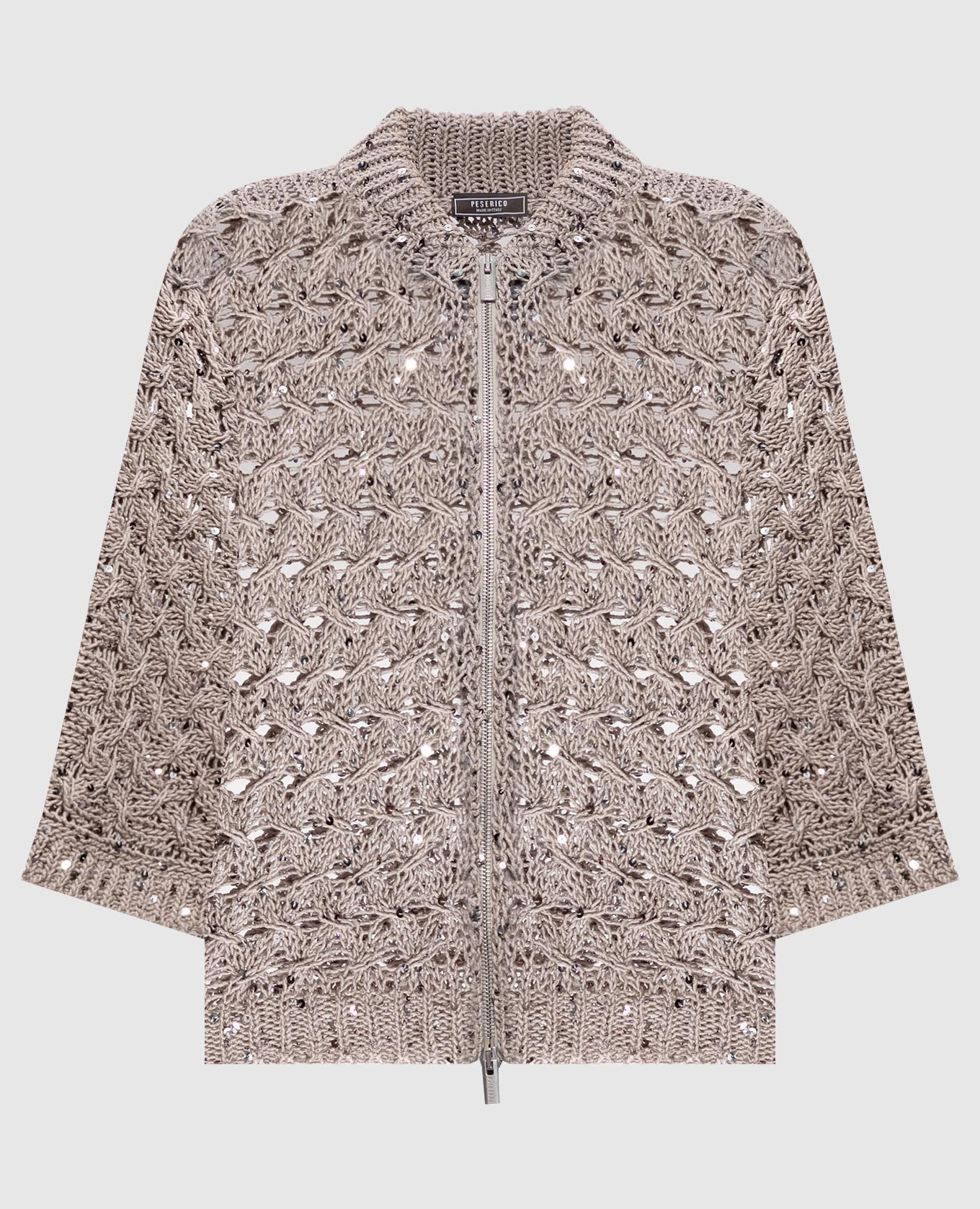 

Бежевый кардиган в узор с пайетками, Кардиганы